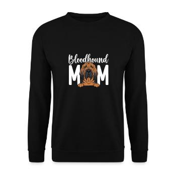 Bloodhound Hund Bluthund - Unisex Pullover - Schwarz - Vorne - Alina (178cm) & Michal (187cm)