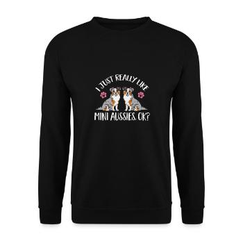 Miniature Australian Shepherd - Unisex Sweatshirt - black - Front - Alina (178cm) & Michal (187cm)