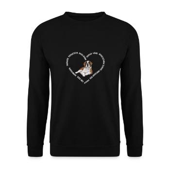 Saint-Bernard Chien Saint-Bernard - Sweat-shirt Unisexe - noir - Devant - Alina (178cm) & Michal (187cm)