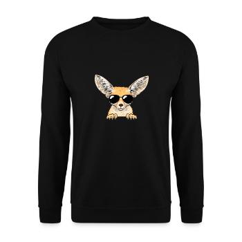 Fennek Fuchs Fennec Fox Wüstenfuchs - Unisex Pullover - Schwarz - Vorne - Alina (178cm) & Michal (187cm)