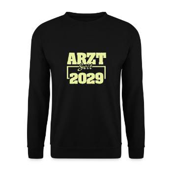2029 - Unisex Pullover - Schwarz - Vorne - Alina (178cm) & Michal (187cm)