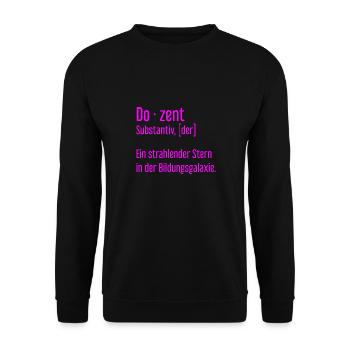 Dozent Dozenten Schule Pädagoge Unterricht - Unisex Pullover - Schwarz - Vorne - Alina (178cm) & Michal (187cm)