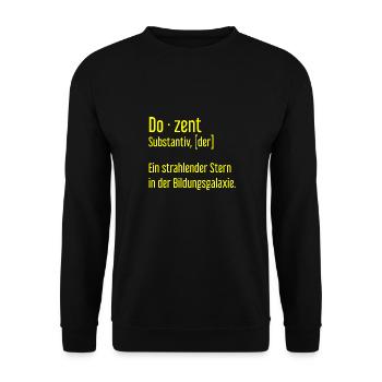 Dozent Dozenten Schule Pädagoge Unterricht - Unisex Pullover - Schwarz - Vorne - Alina (178cm) & Michal (187cm)