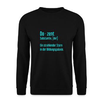 Dozent Dozenten Schule Pädagoge Unterricht - Unisex Pullover - Schwarz - Vorne - Alina (178cm) & Michal (187cm)
