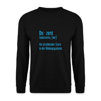 Dozent Dozenten Schule Pädagoge Unterricht - Unisex Pullover - Schwarz - Vorne - Alina (178cm) & Michal (187cm)