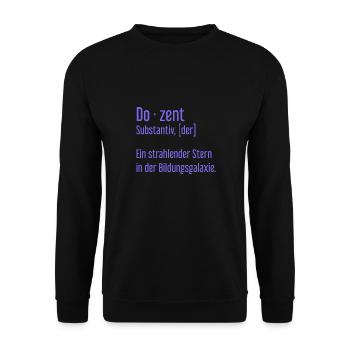 Dozent Dozenten Schule Pädagoge Unterricht - Unisex Pullover - Schwarz - Vorne - Alina (178cm) & Michal (187cm)