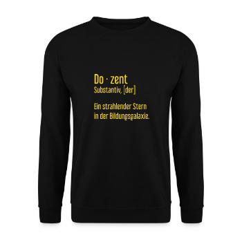 Dozent Dozenten Schule Pädagoge Unterricht - Unisex Pullover - Schwarz - Vorne - Alina (178cm) & Michal (187cm)
