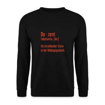 Dozent Dozenten Schule Pädagoge Unterricht - Unisex Pullover - Schwarz - Vorne - Alina (178cm) & Michal (187cm)
