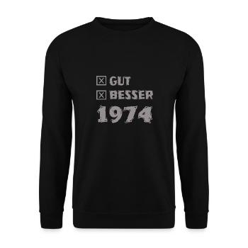 Jahr 1974 - Unisex Pullover - Schwarz - Vorne - Alina (178cm) & Michal (187cm)