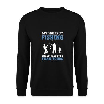 Leurres de pêche au flétan, pêcheurs, pêcheurs, - Sweat-shirt Unisexe - noir - Devant - Alina (178cm) & Michal (187cm)