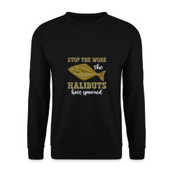 halibut fishing gear, fishing bait, - Unisex Sweatshirt - black - Front - Alina (178cm) & Michal (187cm)
