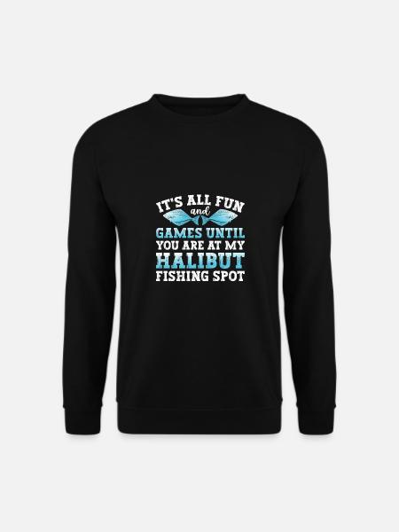 Heilbutt-Angelzubehör Angler Angeln - Unisex Pullover - Schwarz