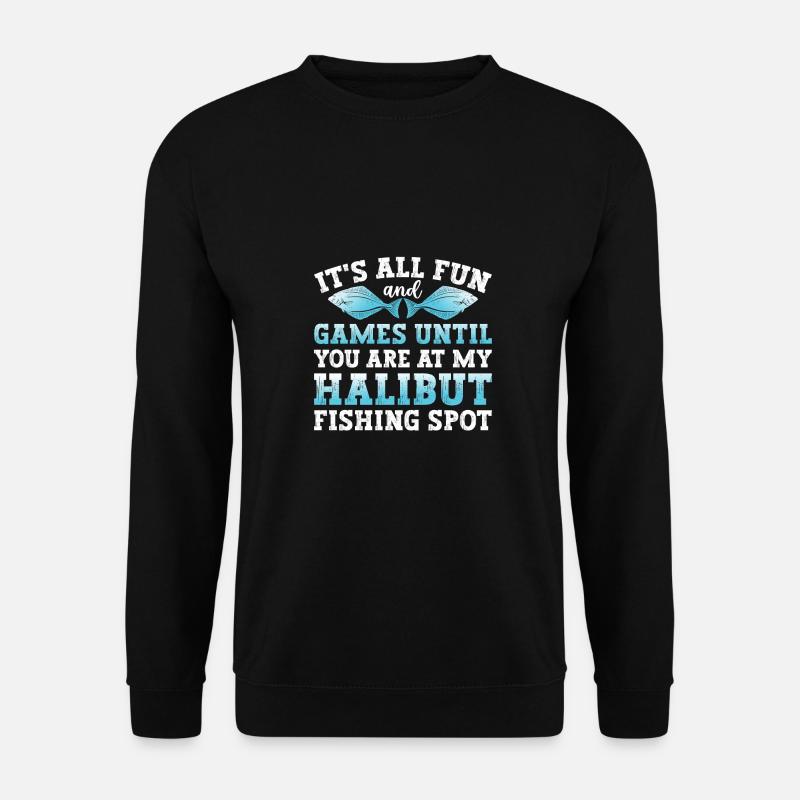Heilbutt-Angelzubehör Angler Angeln - Unisex Pullover - Schwarz