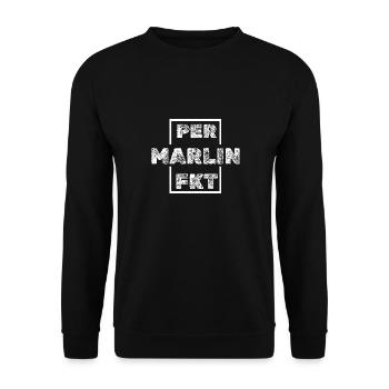 Einzigartig Marlin - Unisex Pullover - Schwarz - Vorne - Alina (178cm) & Michal (187cm)