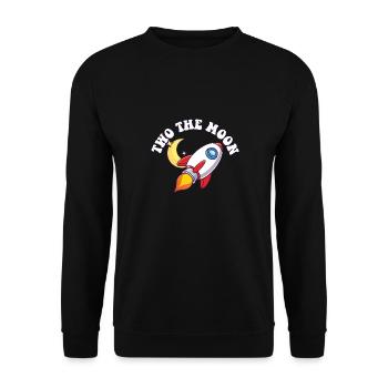 Astronaut Two The Moon Outer Space 2nd Birthday - Unisex Pullover - Schwarz - Vorne - Alina (178cm) & Michal (187cm)