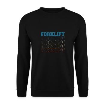 Vintage Forklift Forklifter Forklift Driver Retro - Unisex Pullover - Schwarz - Vorne - Alina (178cm) & Michal (187cm)