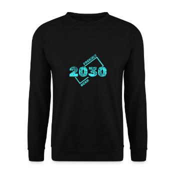 Born in 2030 - Unisex Sweatshirt - black - Front - Alina (178cm) & Michal (187cm)