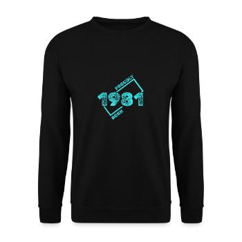 Geschenkidee 1981 - Unisex Pullover - Schwarz - Vorne - Alina (178cm) & Michal (187cm)