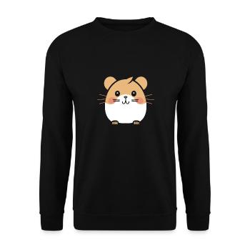 Cute Humor Little Hamster - Unisex Sweatshirt - black - Front - Alina (178cm) & Michal (187cm)