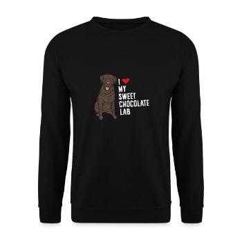 Chocolate Labrador Retriever Hund - Unisex Pullover - Schwarz - Vorne - Alina (178cm) & Michal (187cm)