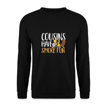S'more Lagerfeuer Marshmallow Camping - Unisex Pullover - Schwarz - Vorne - Alina (178cm) & Michal (187cm)
