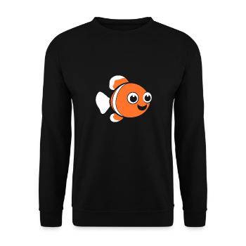 Humour petit poisson clown - Sweat-shirt Unisexe - noir - Devant - Alina (178cm) & Michal (187cm)