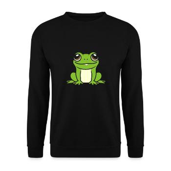 Kleiner Frosch - Unisex Pullover - Schwarz - Vorne - Alina (178cm) & Michal (187cm)