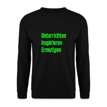Unterrichten Inspirieren Ermutigen - Unisex Pullover - Schwarz - Vorne - Alina (178cm) & Michal (187cm)