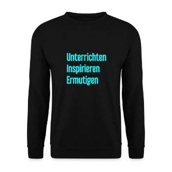 Teaching Inspiring Encouraging - Unisex Sweatshirt - black - Front - Alina (178cm) & Michal (187cm)