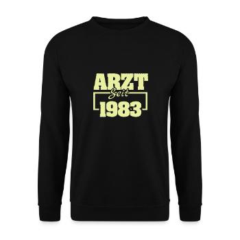 Chefarzt 1983 - Unisex Pullover - Schwarz - Vorne - Alina (178cm) & Michal (187cm)