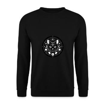 Easter Ostara Eostre Pagan Spring Hare - Unisex Sweatshirt - black - Front - Alina (178cm) & Michal (187cm)