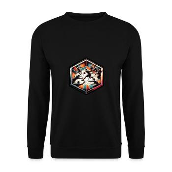Gaga Ball Dodgeball Hexagon Pit Sport Team Game - Unisex Sweatshirt - black - Front - Alina (178cm) & Michal (187cm)