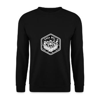 Gaga Ball Dodgeball Hexagone Pit Sport Jeu d’équipe - Sweat-shirt Unisexe - noir - Devant - Alina (178cm) & Michal (187cm)