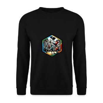Gaga Ball Dodgeball Hexagon Pit Sport Team Game - Unisex Sweatshirt - black - Front - Alina (178cm) & Michal (187cm)