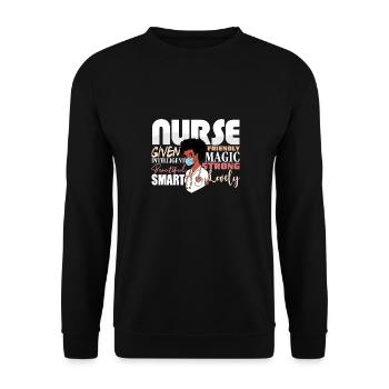 Black Nurse Pride African American Roots Afro - Unisex Pullover - Schwarz - Vorne - Alina (178cm) & Michal (187cm)
