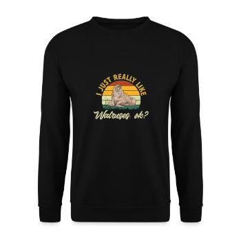 Walross - Unisex Pullover - Schwarz - Vorne - Alina (178cm) & Michal (187cm)