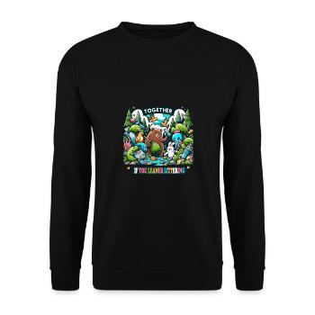 Anti détritus Pas d’environnement Recycler les déchets - Sweat-shirt Unisexe - noir - Devant - Alina (178cm) & Michal (187cm)