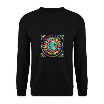 Anti-détritus Pas d’environnement Recycler les ordures - Sweat-shirt Unisexe - noir - Devant - Alina (178cm) & Michal (187cm)