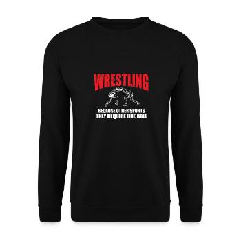 Funny Wrestling Team Athlete Pro Youth Wrestler - Unisex Sweatshirt - black - Front - Alina (178cm) & Michal (187cm)