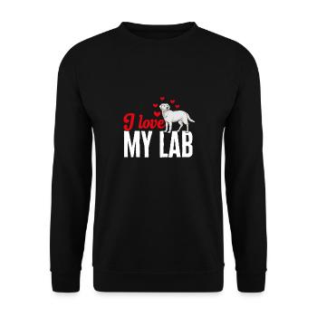 Labrador Retriever blanc Labrador Labrador blanc - Sweat-shirt Unisexe - noir - Devant - Alina (178cm) & Michal (187cm)