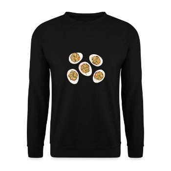 Stuffed Eggs Deviled Eggs - Unisex Sweatshirt - black - Front - Alina (178cm) & Michal (187cm)
