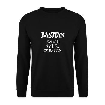 Retter Bastian - Unisex Pullover - Schwarz - Vorne - Alina (178cm) & Michal (187cm)
