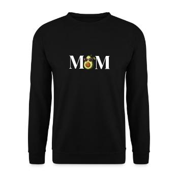 MOM Avocado Mamacado lustiges Obst für Mütter - Unisex Pullover - Schwarz - Vorne - Alina (178cm) & Michal (187cm)