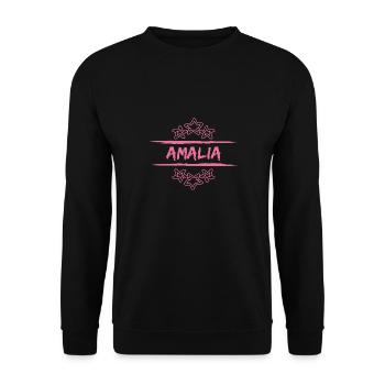 Gift for Amalia - Unisex Sweatshirt - black - Front - Alina (178cm) & Michal (187cm)