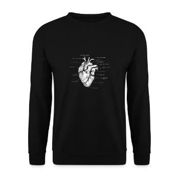 Anatomical Heart Latin Labeled Cardiology - Unisex Sweatshirt - black - Front - Alina (178cm) & Michal (187cm)