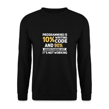 Programming Quote... Programmierer & Nerd - Unisex Pullover - Schwarz - Vorne - Alina (178cm) & Michal (187cm)