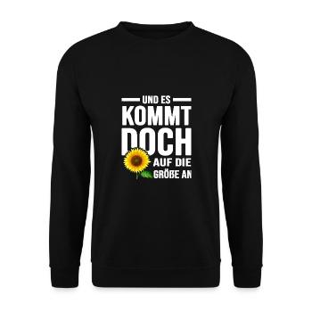 sonnenblume gartenglück im schrebergarten - Unisex Pullover - Schwarz - Vorne - Alina (178cm) & Michal (187cm)