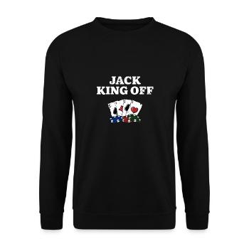 Jack King Off Card Games Poker Card Player Poker - Unisex Sweatshirt - black - Front - Alina (178cm) & Michal (187cm)