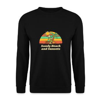 Sandy Beach and Sunsets Vacation Ocean Trip Beach - Unisex Sweatshirt - black - Front - Alina (178cm) & Michal (187cm)