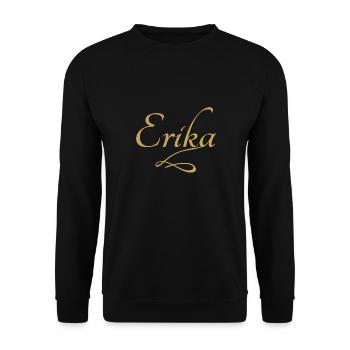 Vorname von Erika - Unisex Pullover - Schwarz - Vorne - Alina (178cm) & Michal (187cm)